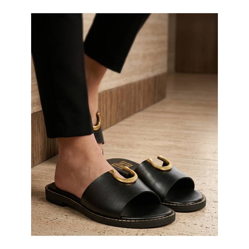 Viviblu Women Black Leather Flats (EURO 36)