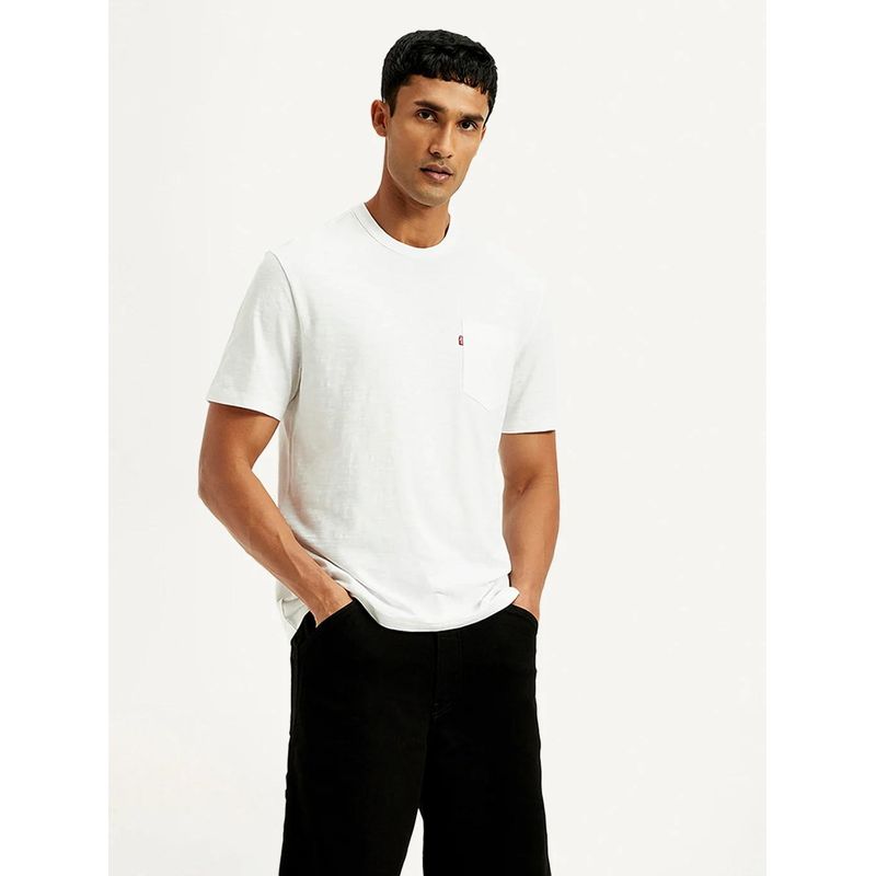 Levi's Men's White Solid T-Shirt (XS)