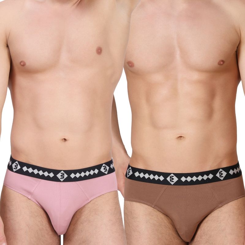 Elmiro Mens Intimo Tech Antimicrobial Micro Modal Bold Brief (Pack of 2) (M)