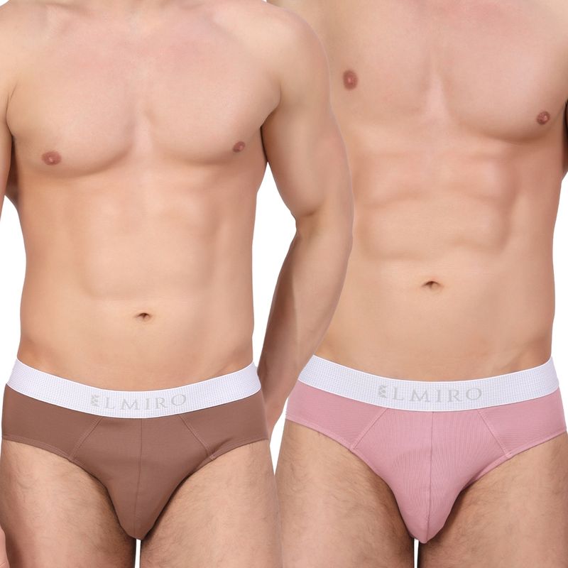 Elmiro Mens Intimo Tech Antimicrobial Micro Modal Dynamic Brief (Pack of 2) (M)
