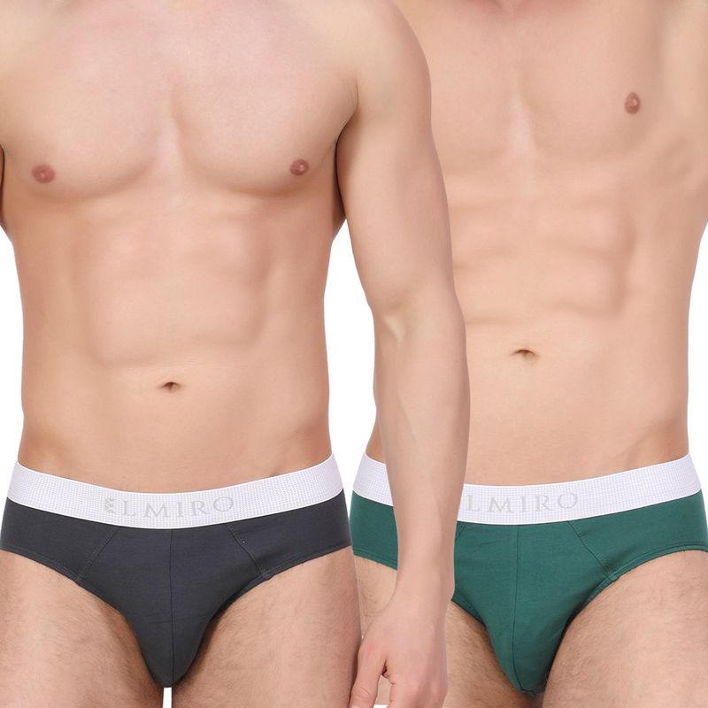 Elmiro Mens Intimo Tech Antimicrobial Micro Modal Dynamic Brief (Pack of 2) (M)
