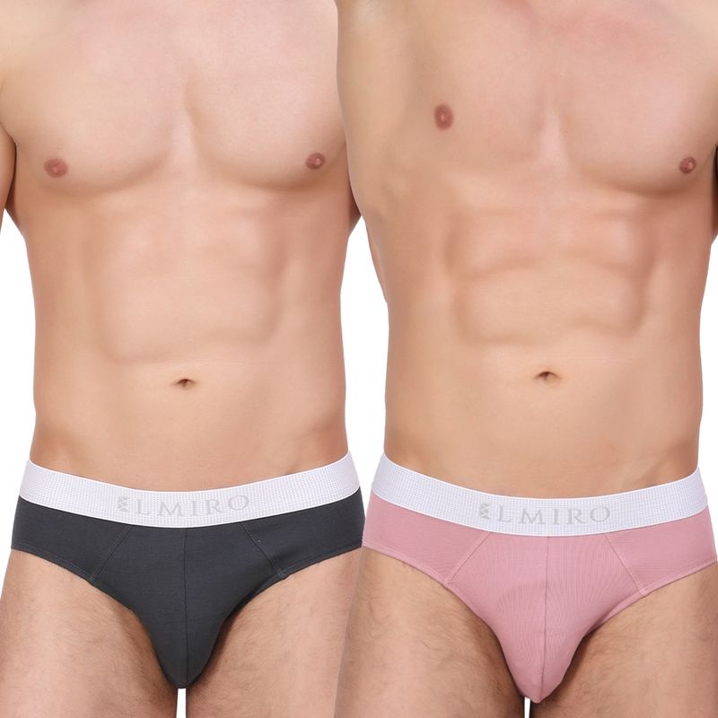 Elmiro Mens Intimo Tech Antimicrobial Micro Modal Dynamic Brief (Pack of 2) (M)