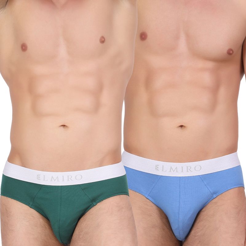 Elmiro Mens Intimo Tech Antimicrobial Micro Modal Dynamic Brief (Pack of 2) (M)