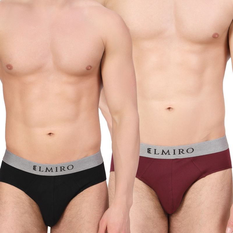 Elmiro Mens Intimo Tech Antimicrobial Micro Modal Legendary Brief (Pack of 2) (M)