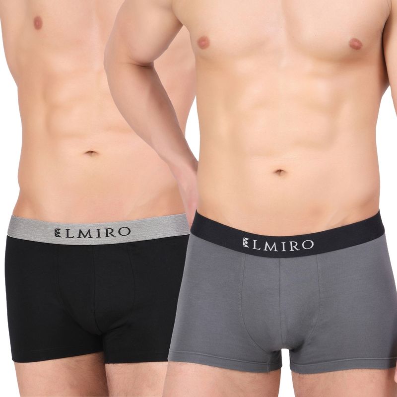 Elmiro Mens Intimo Tech Antimicrobial Micro Modal Legendary Trunk (Pack of 2) (M)