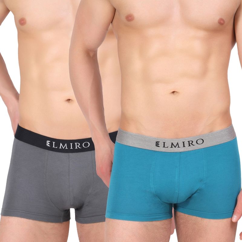 Elmiro Mens Intimo Tech Antimicrobial Micro Modal Legendary Trunk (Pack of 2) (M)
