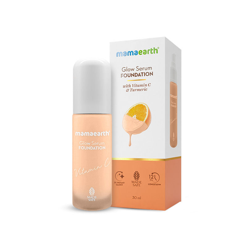 Mamaearth Glow Serum Foundation with Vitamin C & Turmeric for 12-Hour Long Stay - 01 Ivory Glow