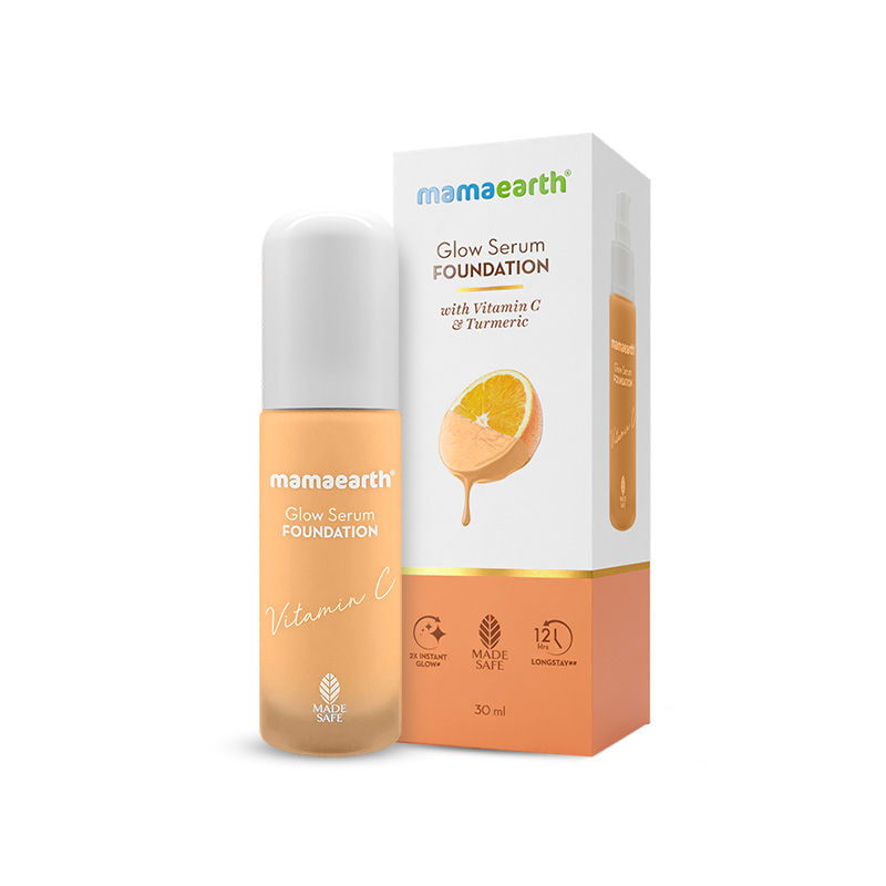 Mamaearth Glow Serum Foundation with Vitamin C & Turmeric for 12-Hour Long Stay- 03 Nude Glow