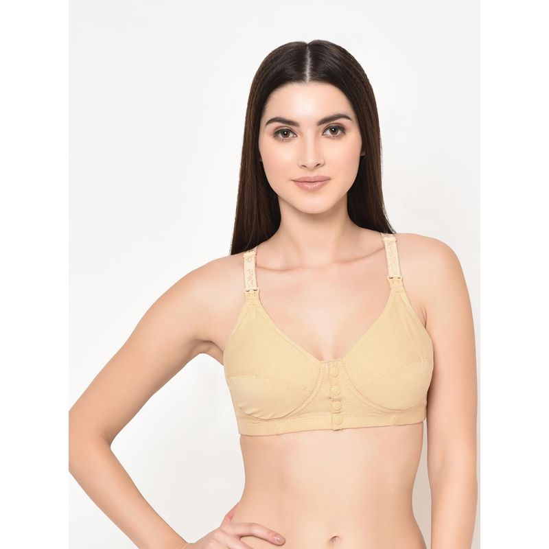 Mamma Presto Front Open Lightly Padded Maternity Nursing Bra Beige (38C)