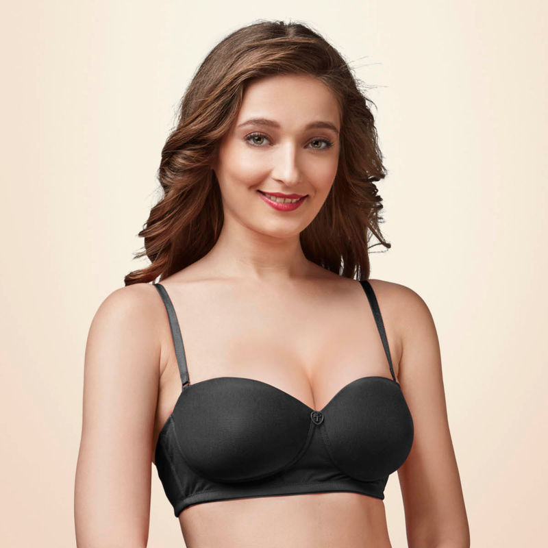 Trylo Nina Women Detachable Strap Non Wired Padded Bra - Black (32B)