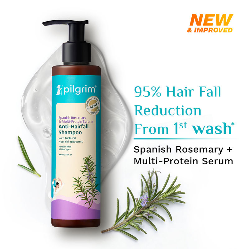 Pilgrim Spanish Rosemary & Biotin Anti Hairfall Control Shampoo Reduce Hairfall Upto 95% Strong Hair