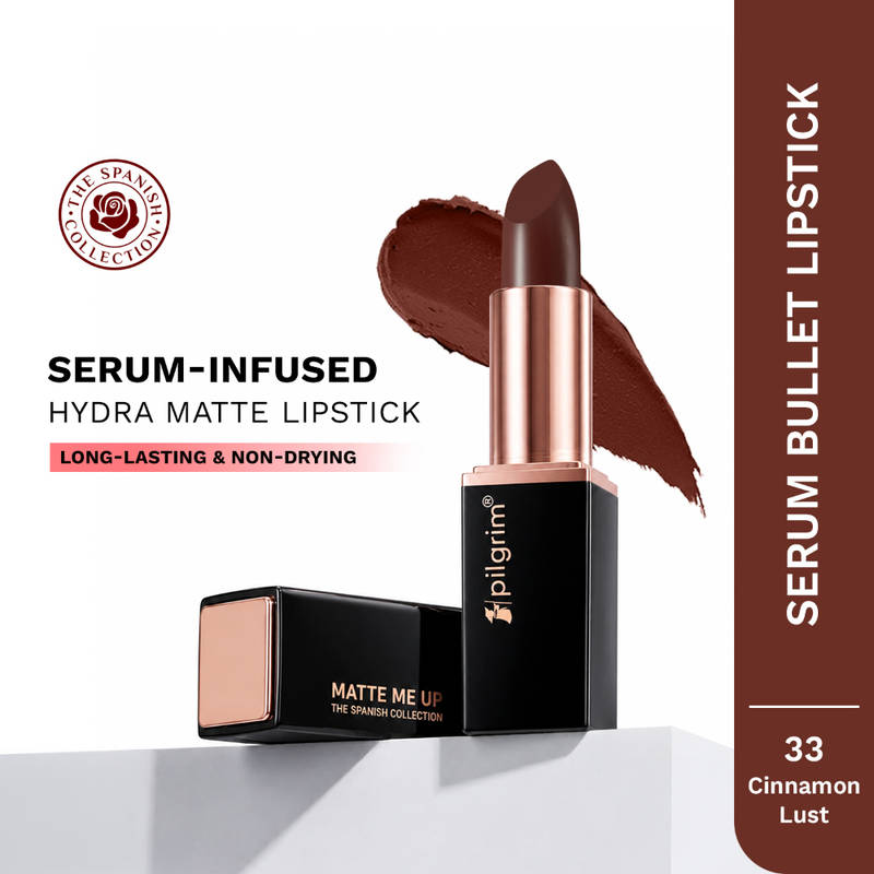 Pilgrim Matte Me Up Velvet Matte Bullet Lipstick Soft, Transferproof & Smudgeproof- 33 Cinnamon Lust