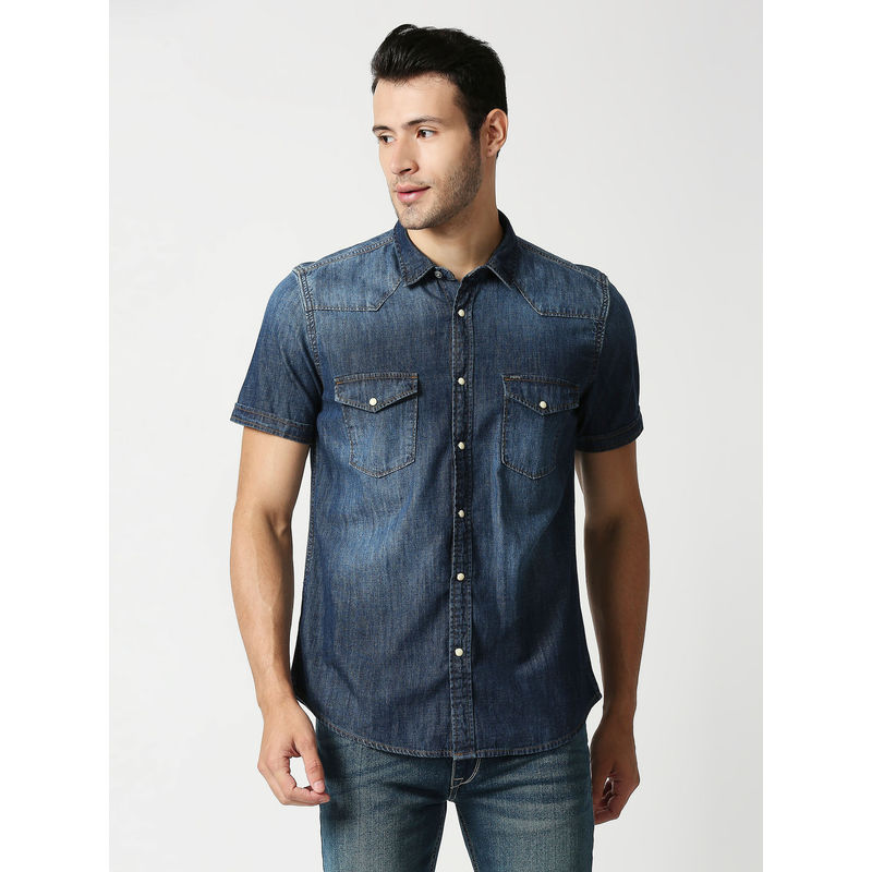 Jeans shirt half sleeve deals