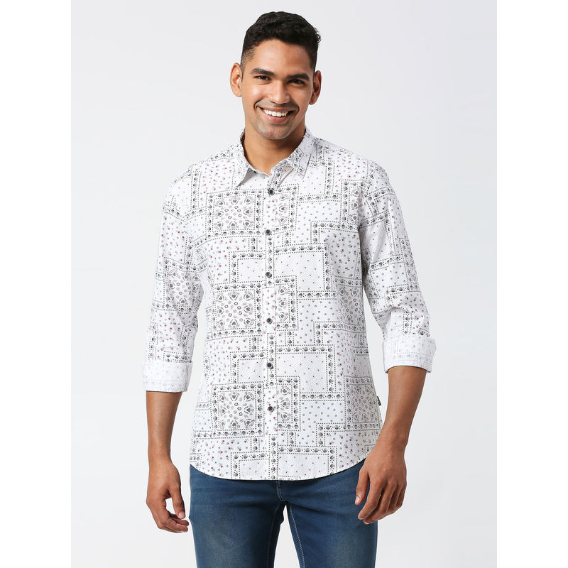 Pepe Jeans Blitz Full Sleeves Bandana Print Casual Shirt (L)