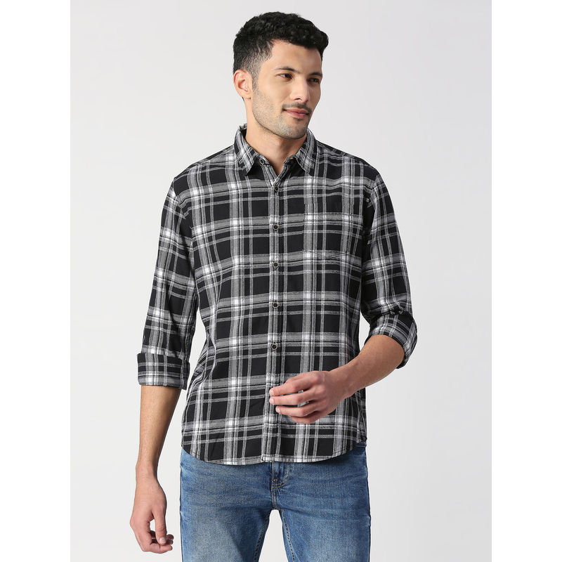 Pepe Jeans Brock Full Sleeves Grindle Checks Casual Shirt (S)