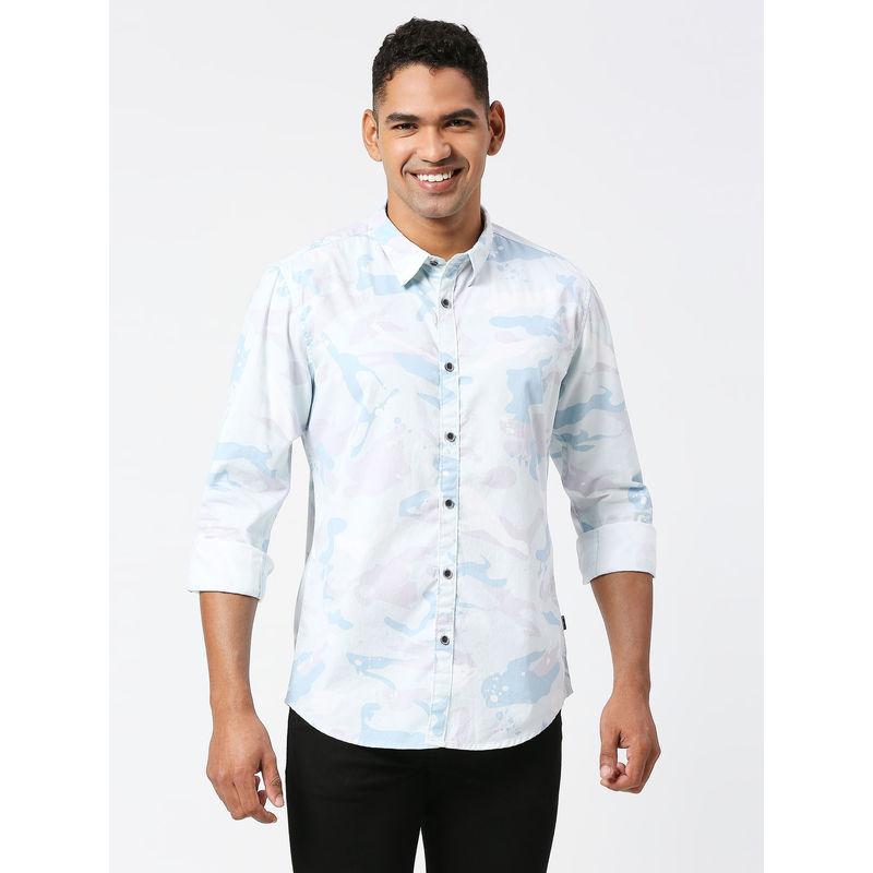 Pepe Jeans Hike Full Sleeves Camo Print Casual Shirt (S)