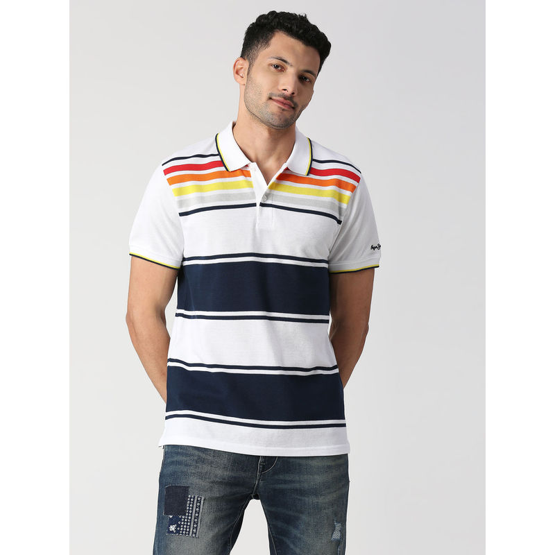 Pepe Jeans Scott Striper Polo T-Shirt (S)