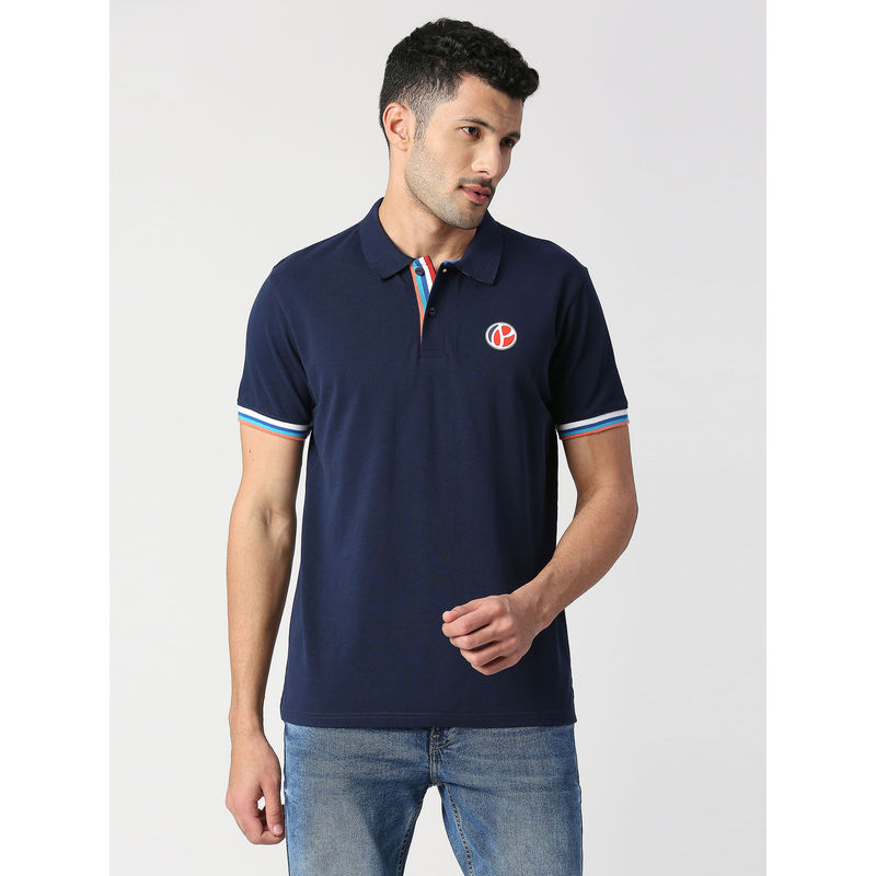 Pepe Jeans Zak Navy Solid Polo T-Shirt (S)