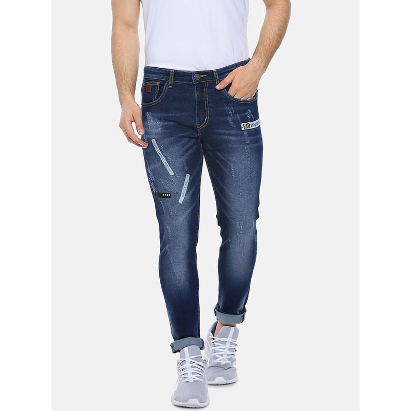 Campus Sutra Men Printed Stylish Casual Denim Jeans(28)