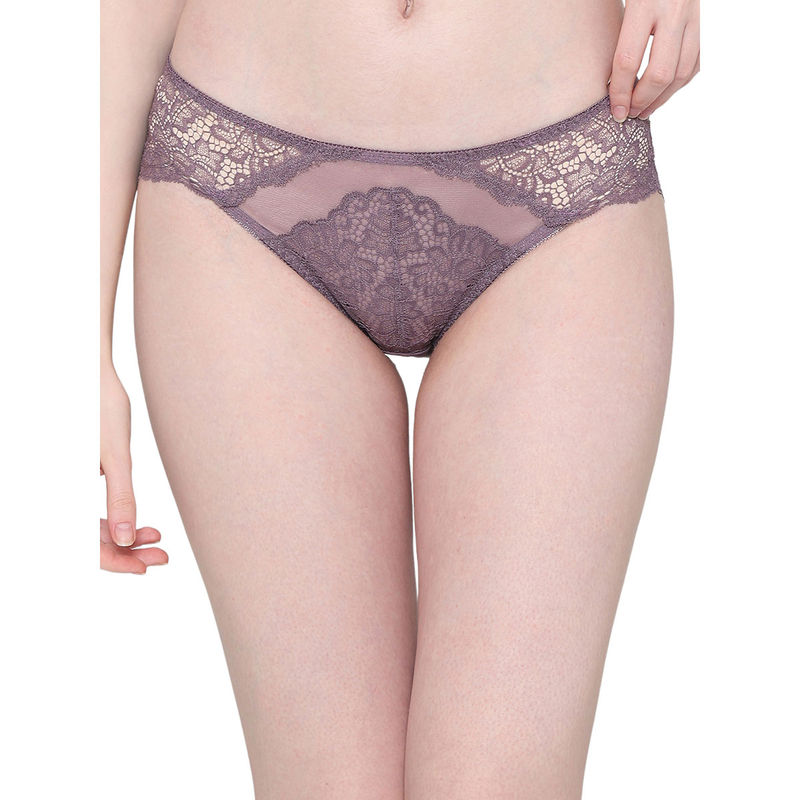 Wacoal Womens Emma Lace Low Waist Medium Coverage Bridal Wear Bikini Panty - Purple (XL)