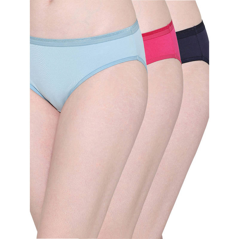 Wacoal Womens Cotton Low Waist Medium Coverage Bikini Panty Multi-Color (Pack of 3) (L)