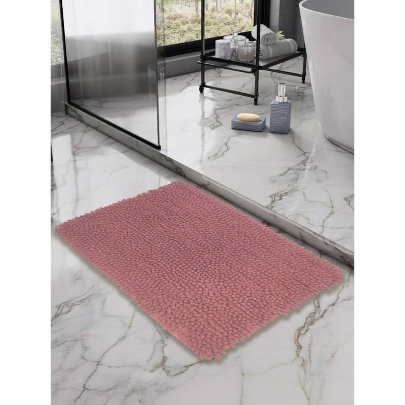 BIANCA Pink Thick Shaggy Anti Slip Bath Mat (M)