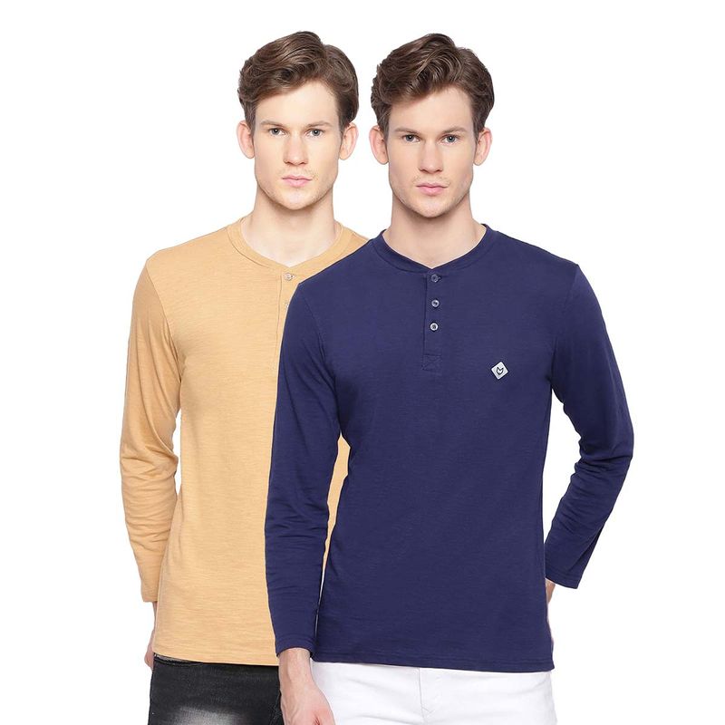 ALMO Fresco BCI Cotton Slub Henley T-Shirt - Multi-Color (L)