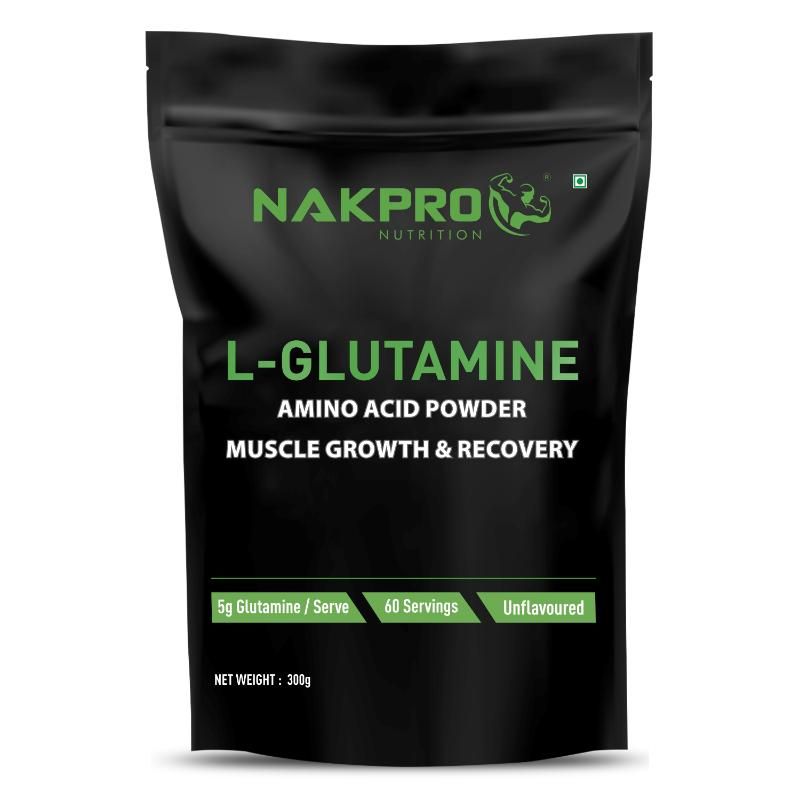 NAKPRO L-Glutamine Amino Acid Supplement Powder - Unflavoured