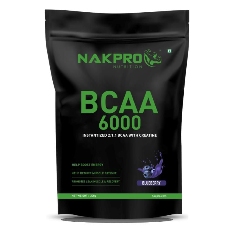 NAKPRO BCAA 6000 Amino Acid Supplement Powder - Blueberry