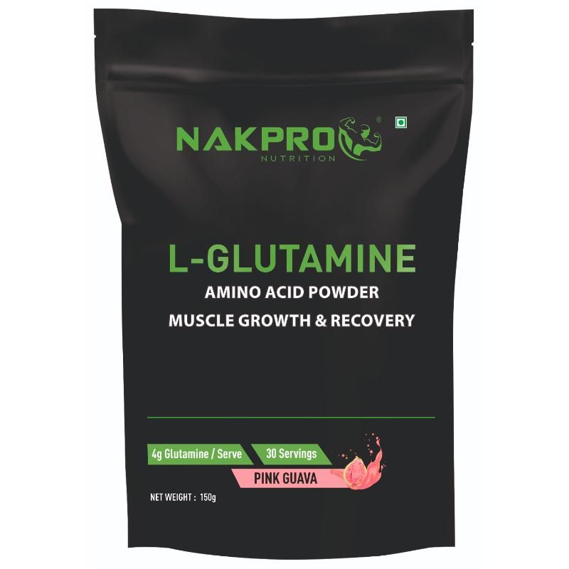 NAKPRO L-Glutamine Amino Acid Supplement Powder - Pink Guava