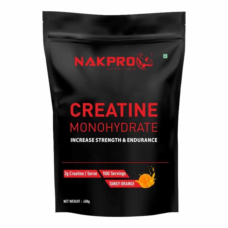 NAKPRO Creatine Monohydrate for Increase Strength & Endurance - Tangy Orange