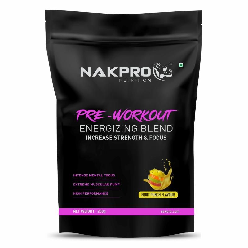 NAKPRO Pre Workout Supplement Powder - Fruit Punch