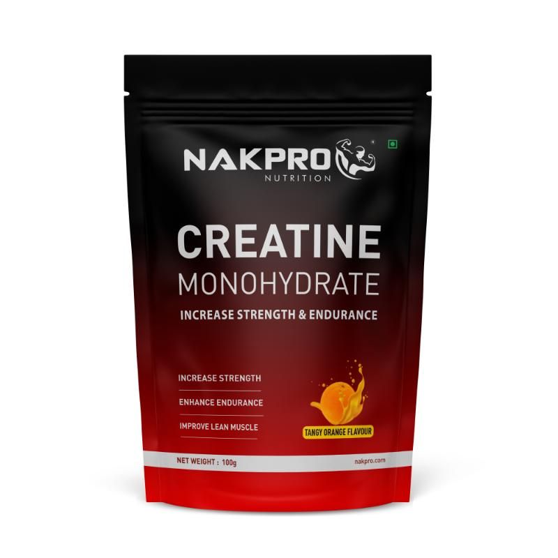 NAKPRO Creatine Monohydrate for Increase Strength & Endurance - Tangy Orange