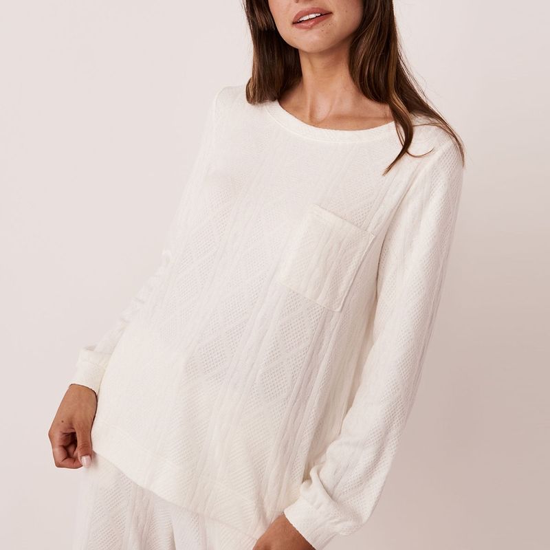 La Vie En Rose Cable Knit Long Sleeve Shirt (M)