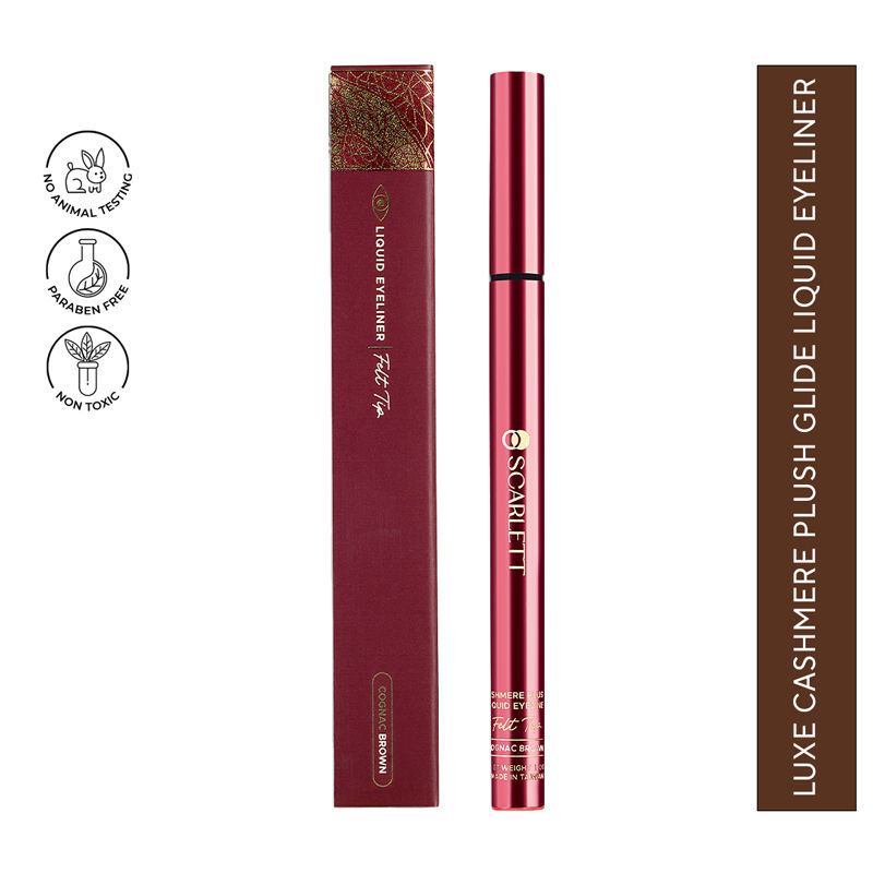 Scarlett Cosmetic Luxe Cashmere Plush Glide Liquid Eyeliner - Cognac Brown