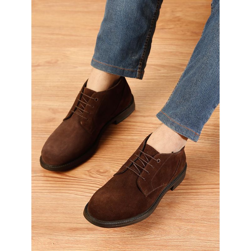 Teakwood Brown Leather Men Shoes Derbies (EURO 41)