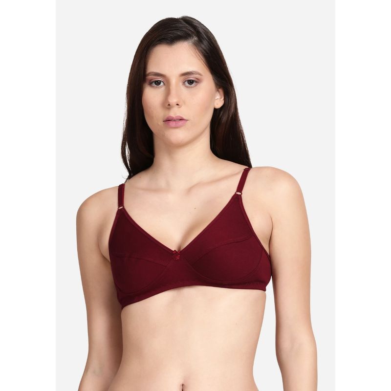 Shyaway Shyle Maroon Non Padded Seamed Everyday Bra (32B)