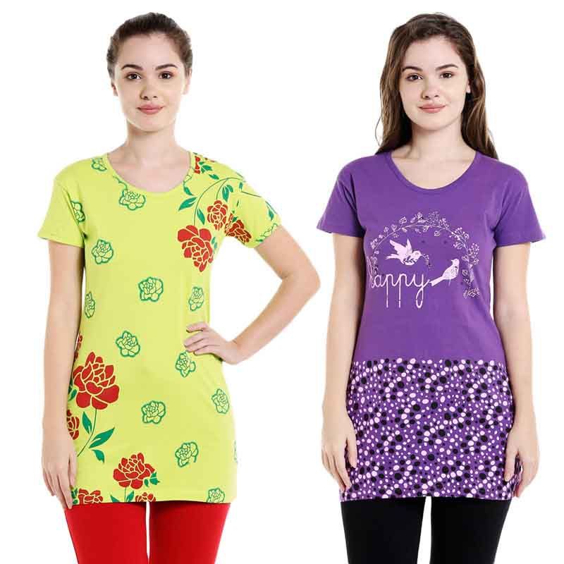 Bodycare Bodyactive Pack Of 2 Women'S Tshirt - Multi-Color (3XL)