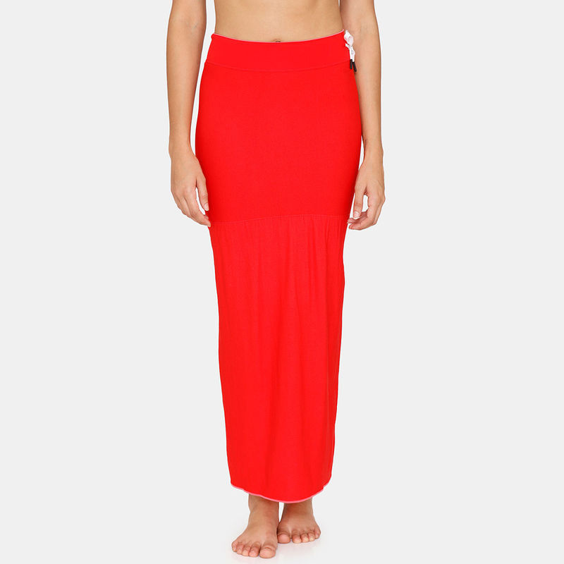Zivame All Day Flared Mermaid Reversible Saree Shapewear - Red N Pink (M)