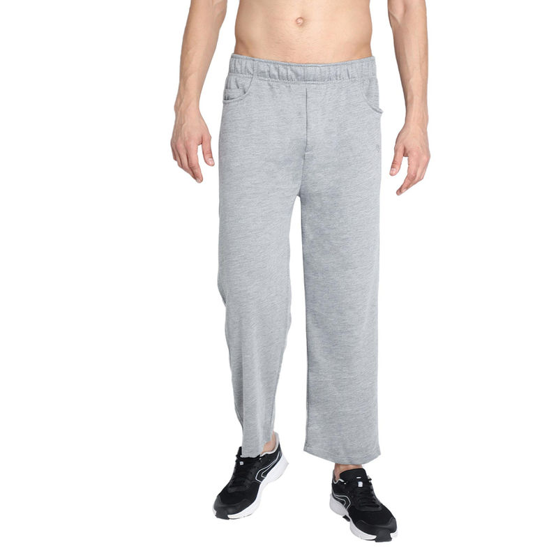 Chkokko Dark Grey Men Bell Bottom Track Pant Running Lower (S)
