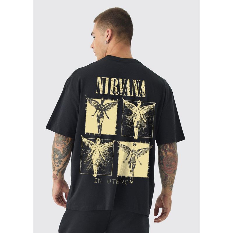 PRONK Vintage Nirvana Men Oversized Printed T-Shirt (M)