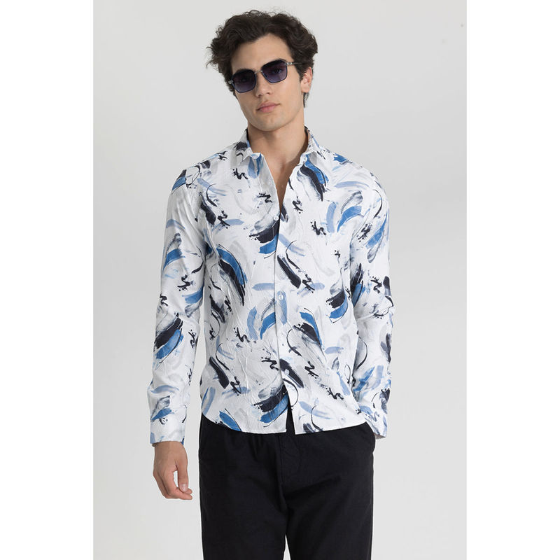 Snitch White Abstract Shirt (S)