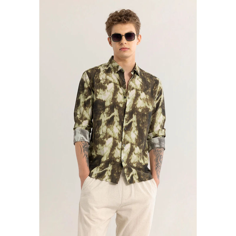 Snitch Camofrost Printed Olive Shirt (S)