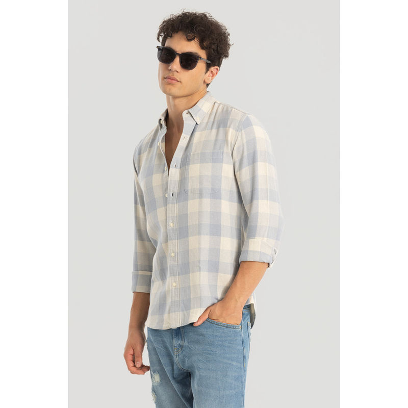 Snitch Blue Gingham Checks Shirt (L)