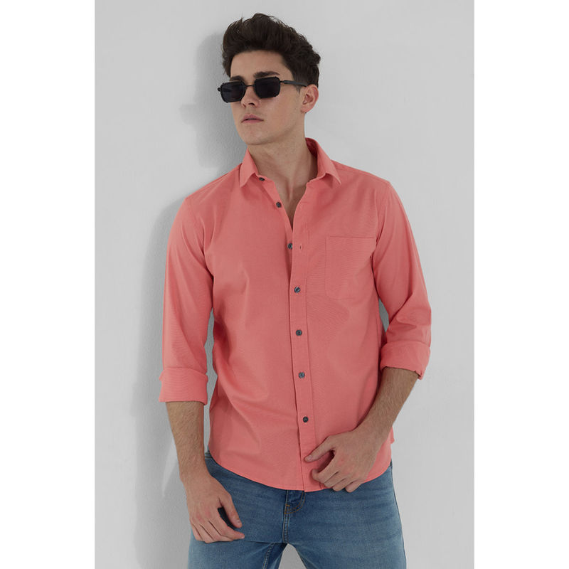 Snitch Coral Slim Fit Shirt (XS)