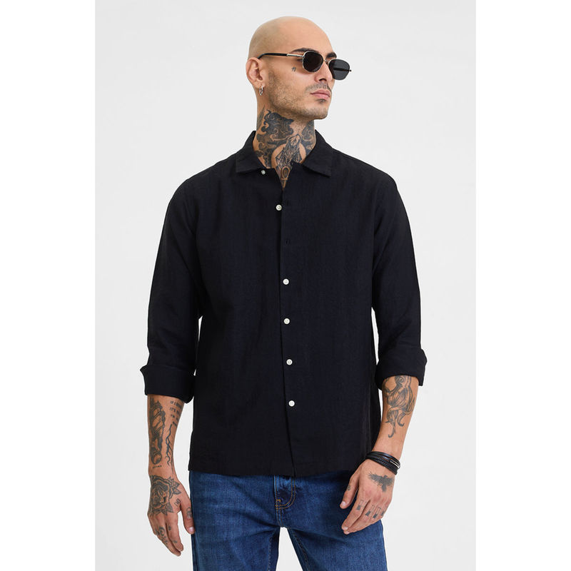 Snitch Black Crinkle Shirt (M)