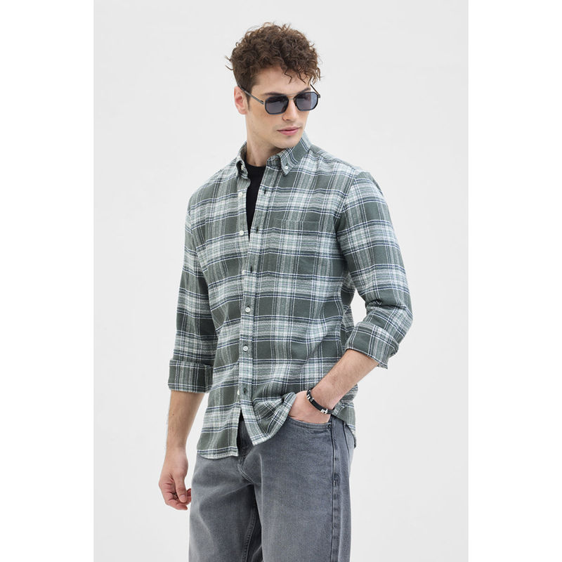 Snitch Green Plaid Button Down Shirt (2XL)