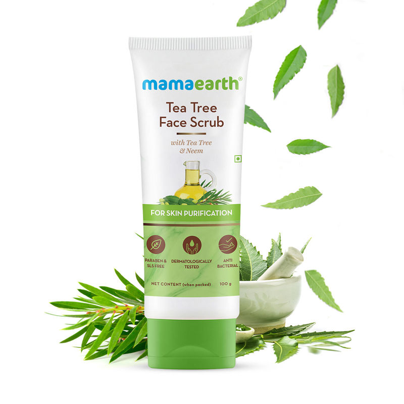 Mamaearth Tea Tree Face Scrub With Tea Tree And Neem For Skin Purification