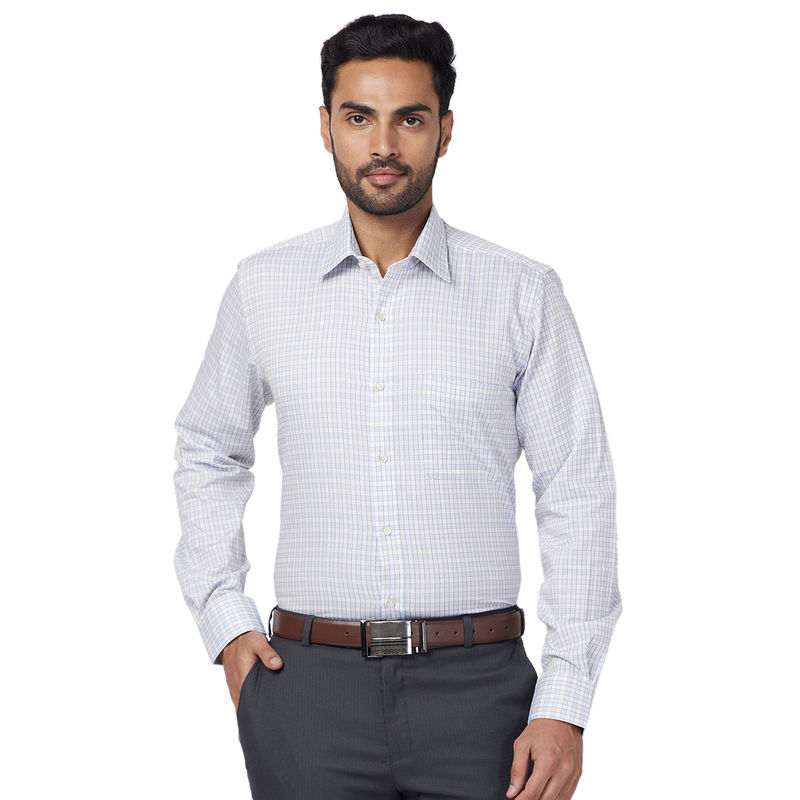 Raymond Men Regular Fit Cotton Checks Multi-Color Formal Shirt (39)