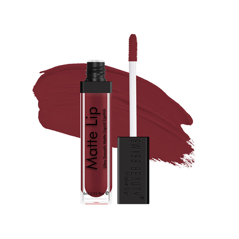 Swiss Beauty Ultra Smooth Matte Liquid Lipstick - 6 Wine Red